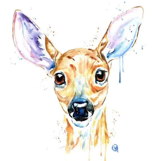 Peekaboo Deer Art Print 11" x 14"